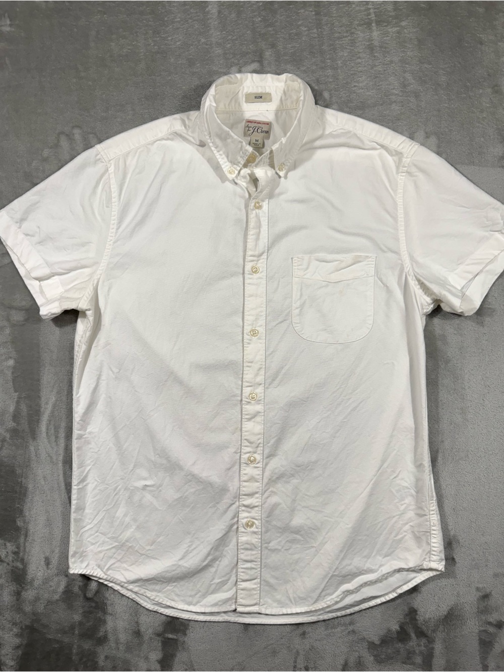 J.Crew Shirt Mens Medium White Slim Fit Button Down Pima Cotton Casual